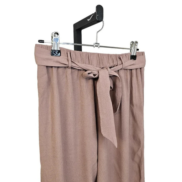 Aritzia Wilfred Womens Faun Pant Size Small Tie Back Crop  Wide Leg - Picture 3 of 9